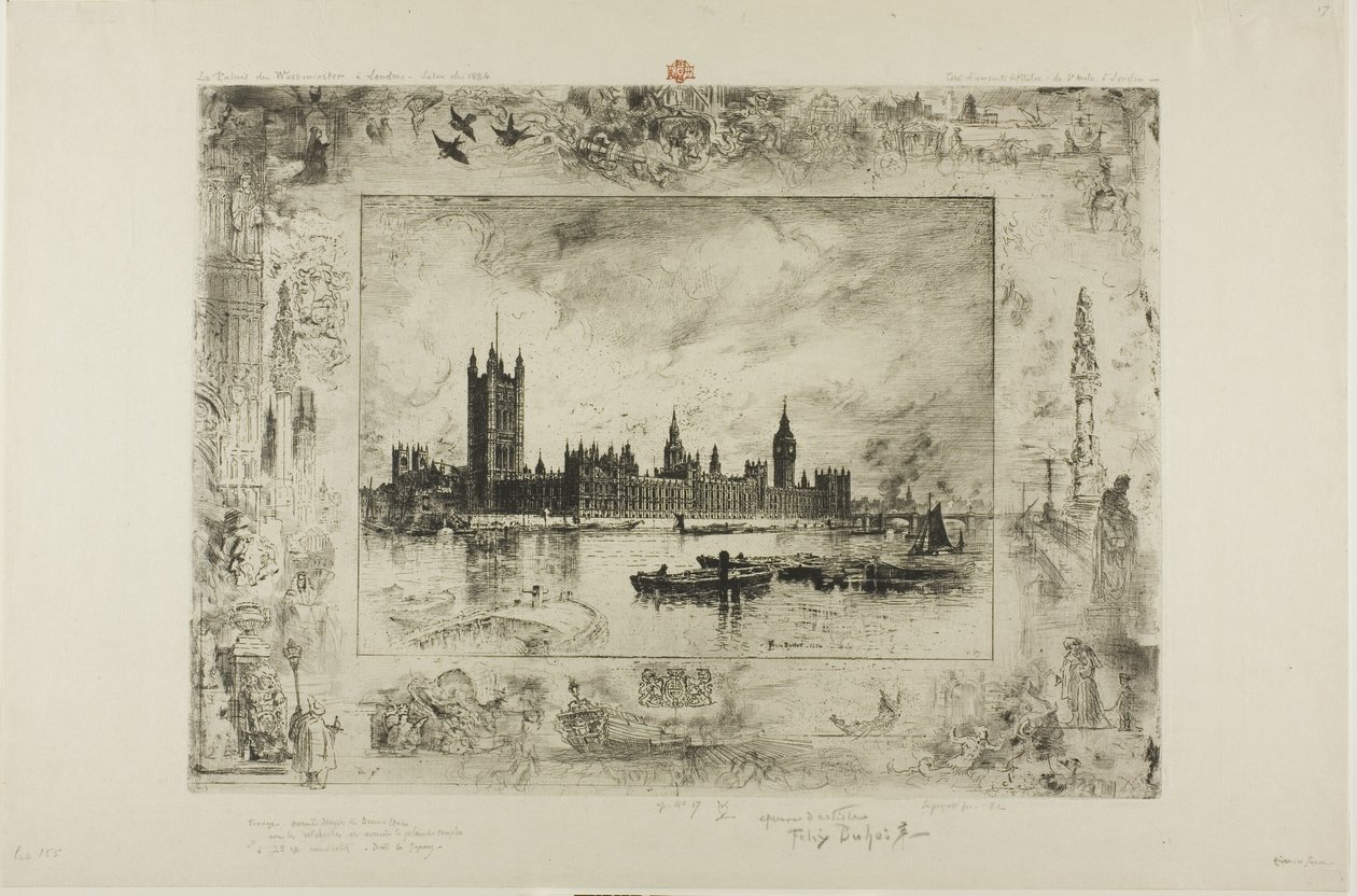 Westminster Palace af Felix Hilaire Buhot
