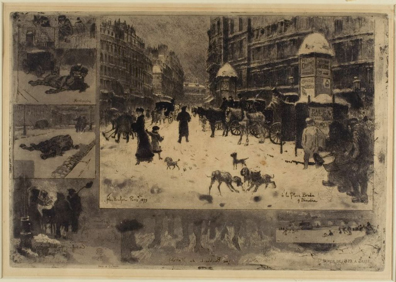 Vinter i Paris af Felix Hilaire Buhot