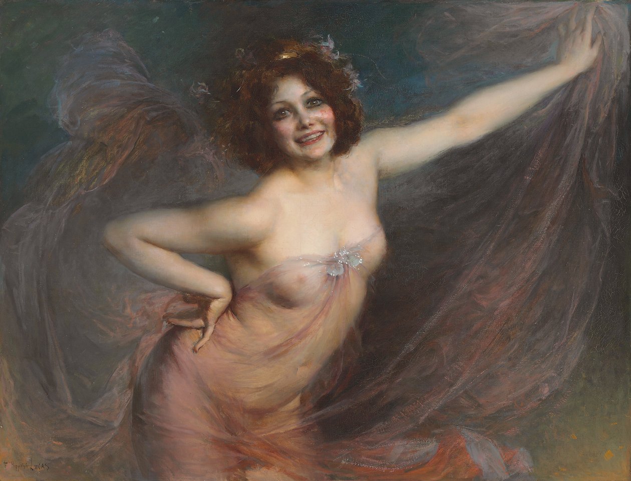 Portræt af Loie Fuller af Felix Hippolyte Lucas