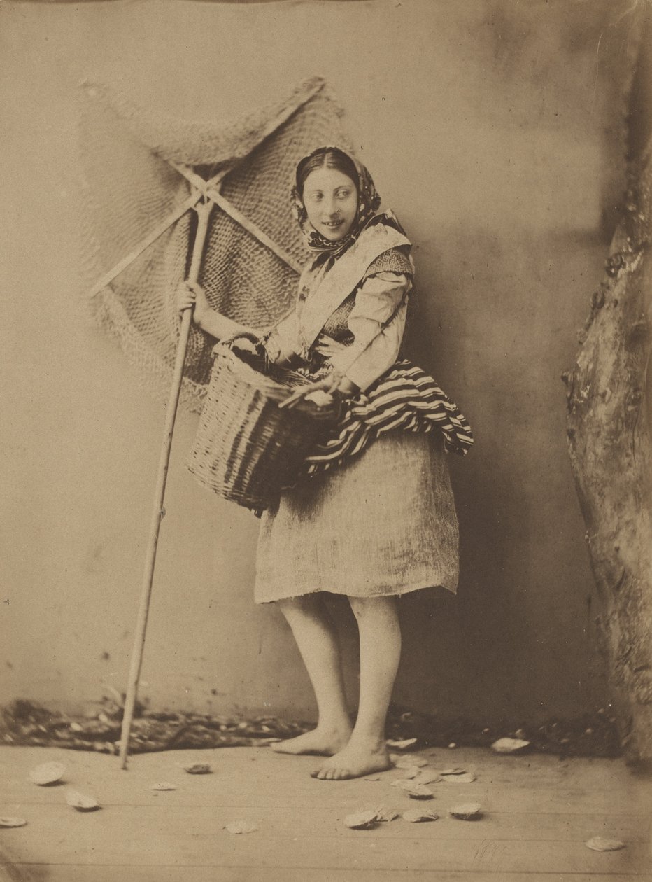 En rejefiskerpige, ca. 1854 (foto) af Félix Jacques Antoine Moulin