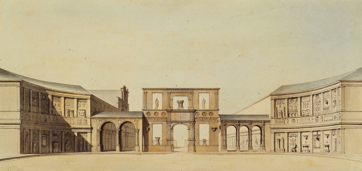 Gårdhaven til Ecole des Beaux-Arts, Paris, af Felix Louis Jacques Duban
