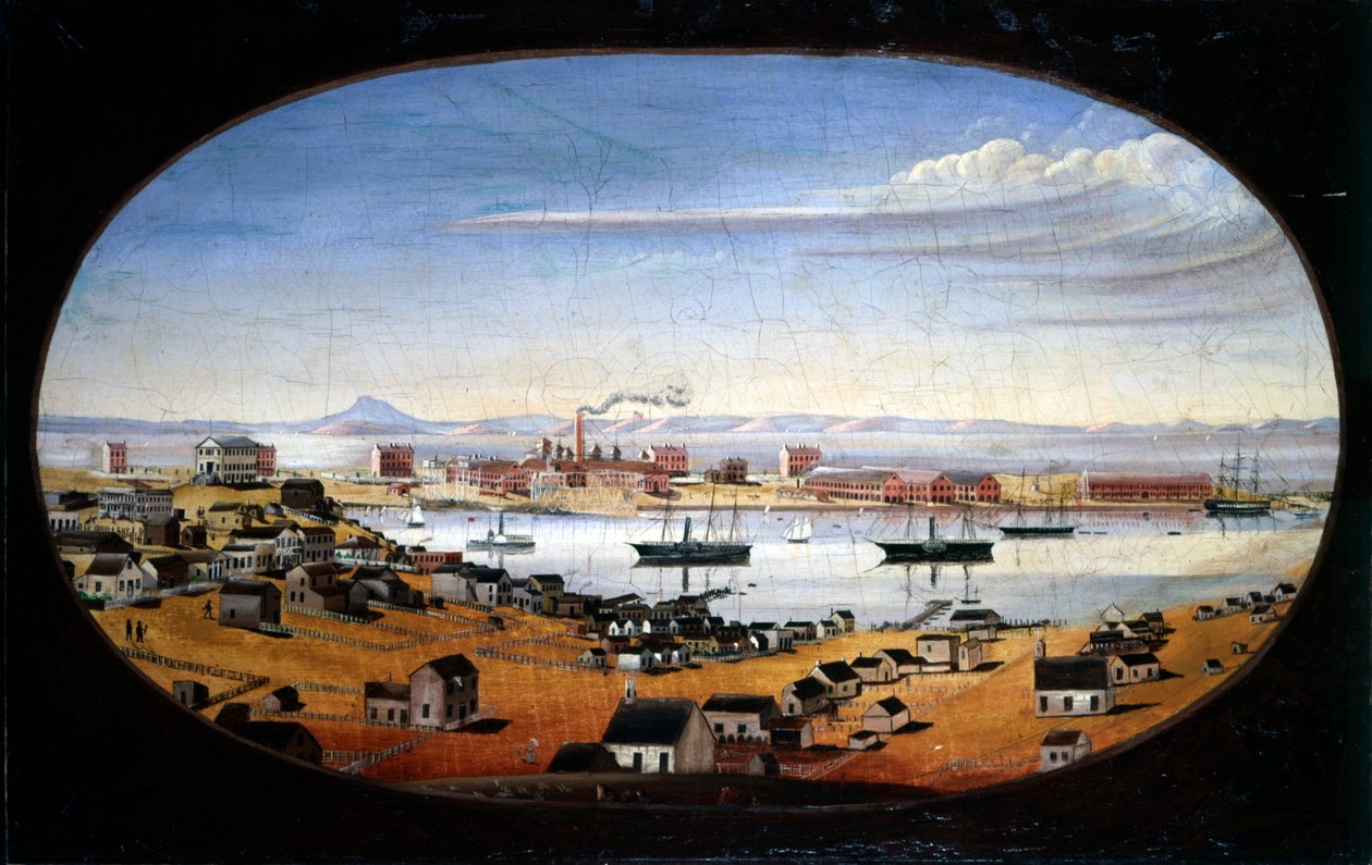 US Navy Yard, Mare Island, Californien, ca. 1857 af Felix Mathews