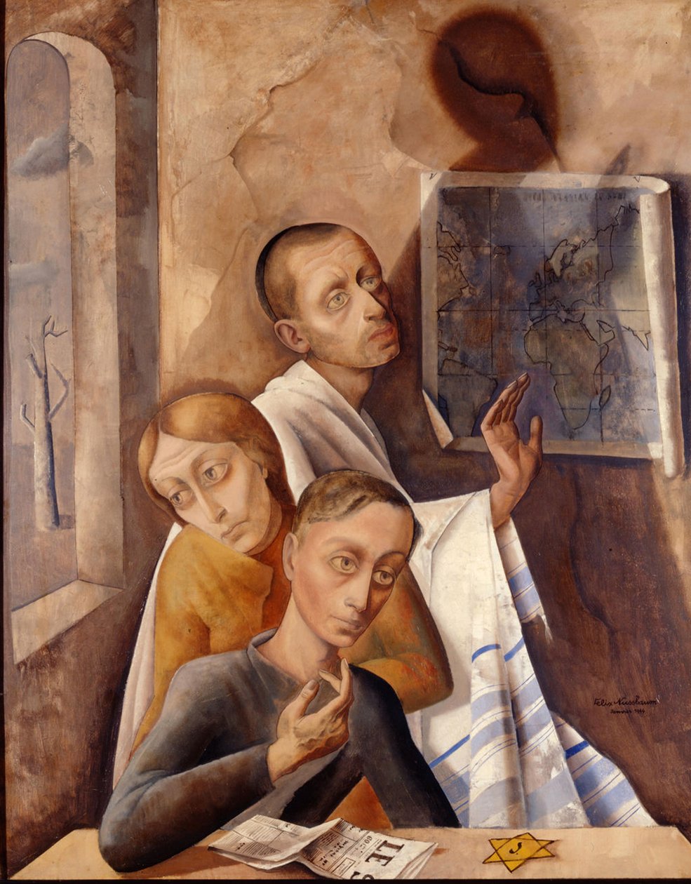 Selvportræt i skjul, 1944 af Felix Nussbaum