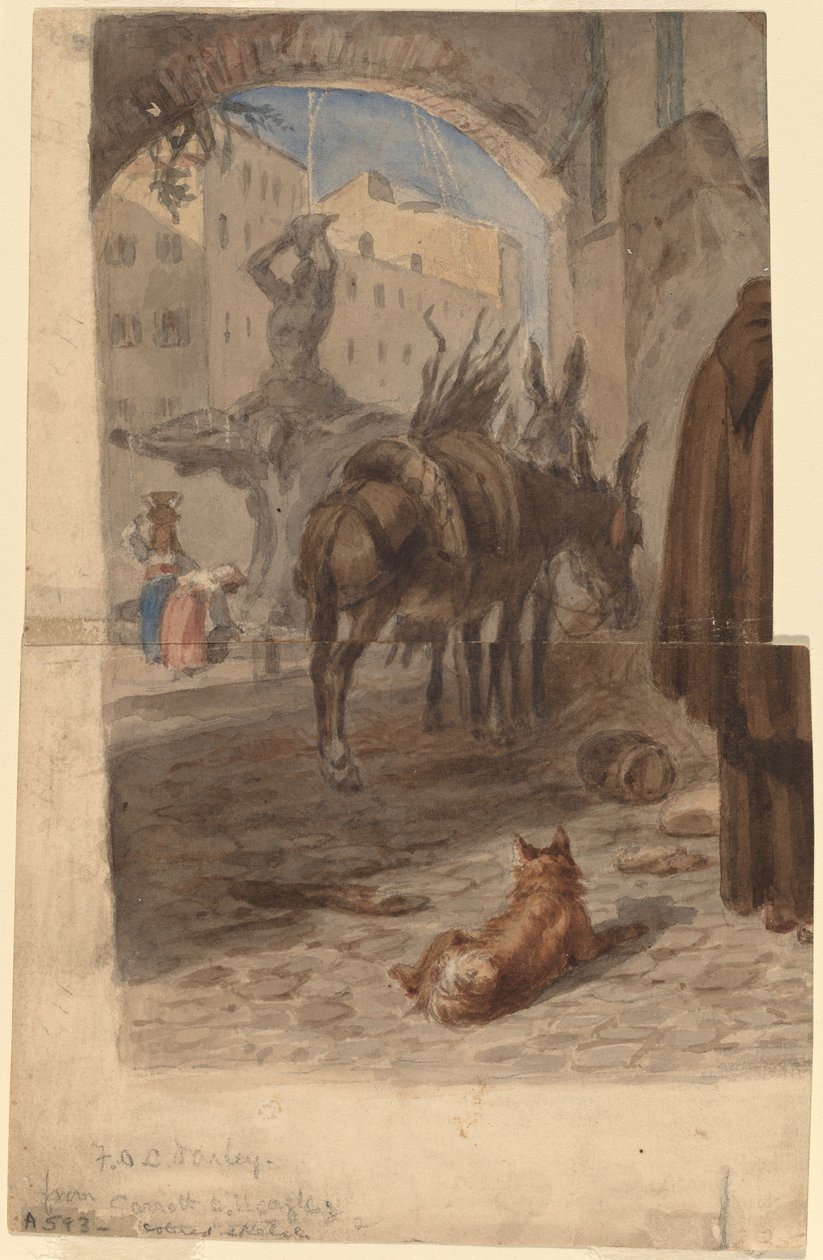 Bernini-fontænen, Rom [recto] af Felix Octavius Carr Darley