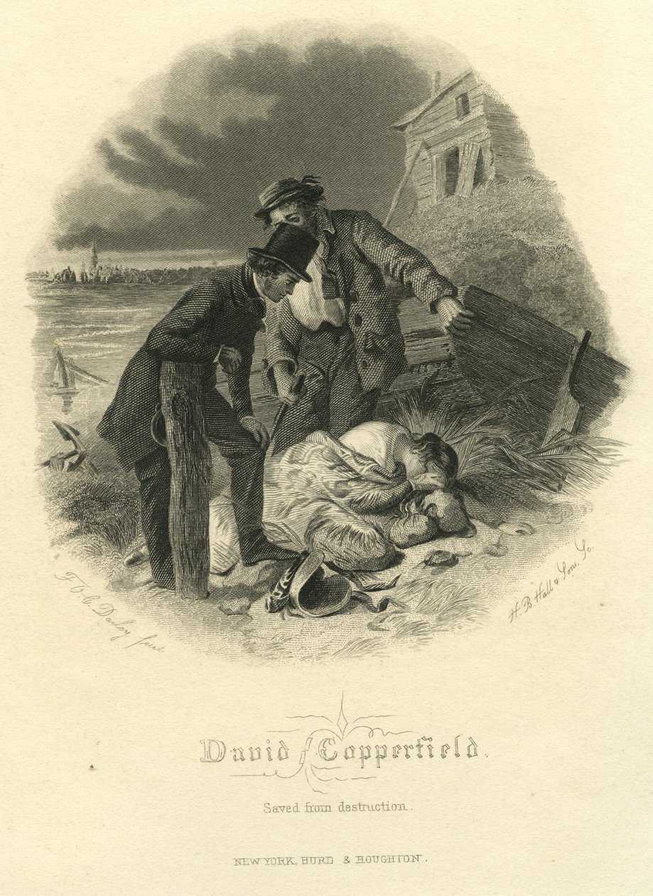 David Copperfield: Saved From Destruction, indgraveret af H.B. Hall og sønner, 1867 af Felix Octavius Carr Darley