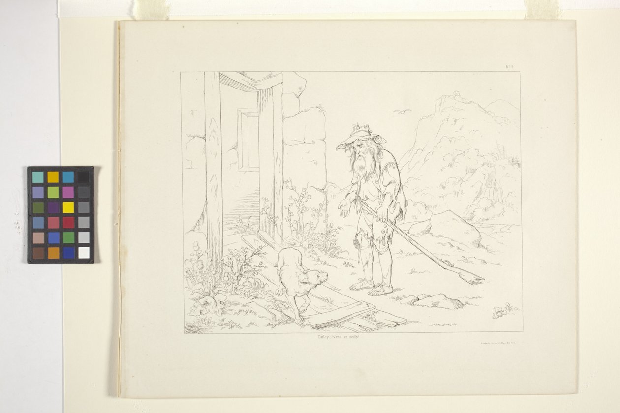 Illustrationer af Rip Van Winkle, plade 5 (litografi) af Felix Octavius Carr Darley