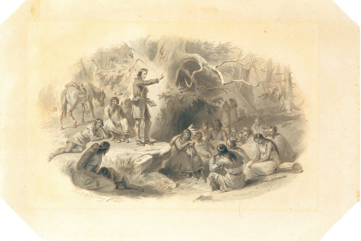 John Eliot prædiker for indianerne af Felix Octavius Carr Darley