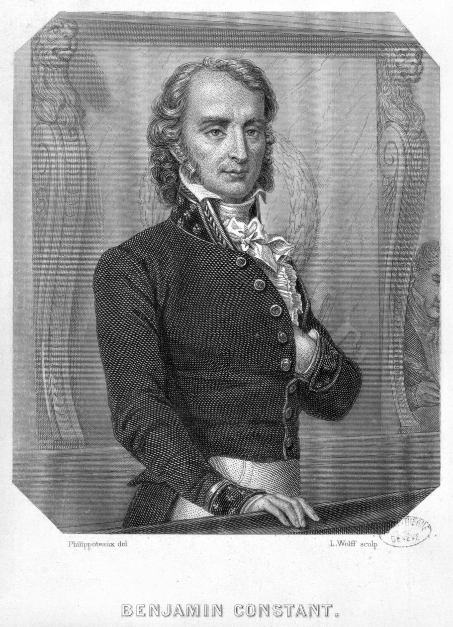 Henri Benjamin Constant de Rebecque (1767-1830) ved Tribune af Felix Philippoteaux