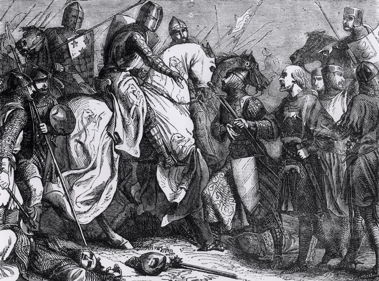 Henrik III (1207-72) ved slaget ved Lewes, 14. maj 1264 af Felix Philippoteaux