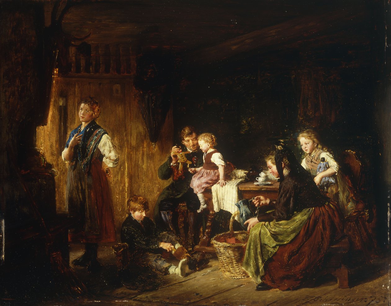 Eftermiddagstidsfordriv, 1875 af Felix Schlesinger
