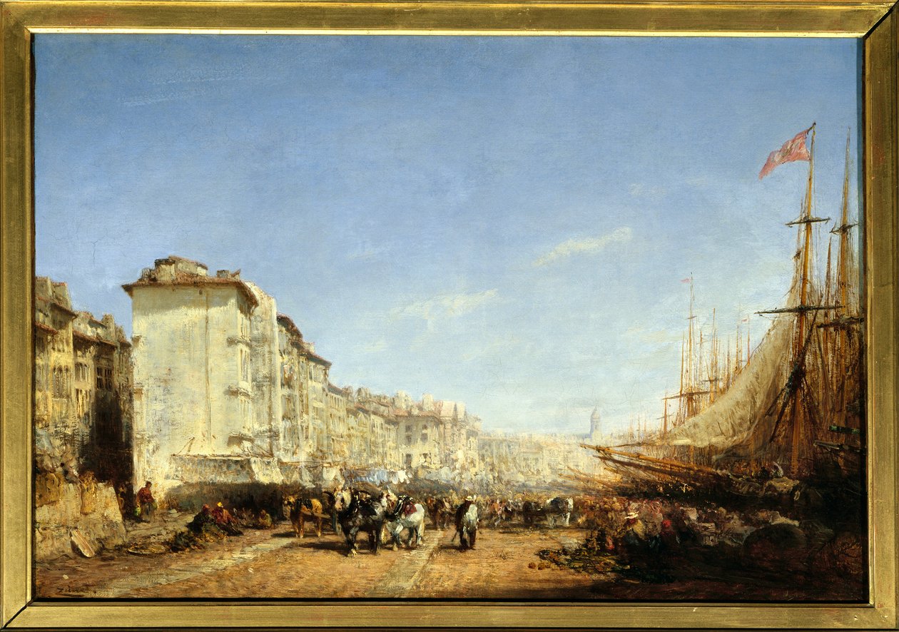 Marseilles gamle havn. Maleri af Felix Ziem (1821-1911). Olie på lærred. Nævnes skal: Reims, Musee Des Beaux Arts af Félix Ziem