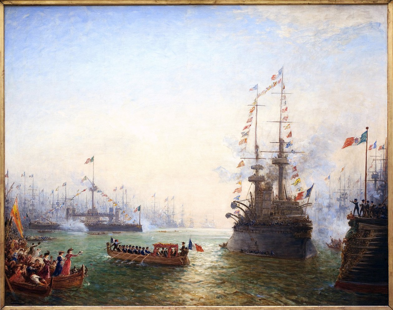 Toulon, besøg af præsident Emile Loubet (1838-1929) til de franske og italienske fløje i april 1901. Maleri af Felix Ziem (1821-1911), olie på lærred af Félix Ziem
