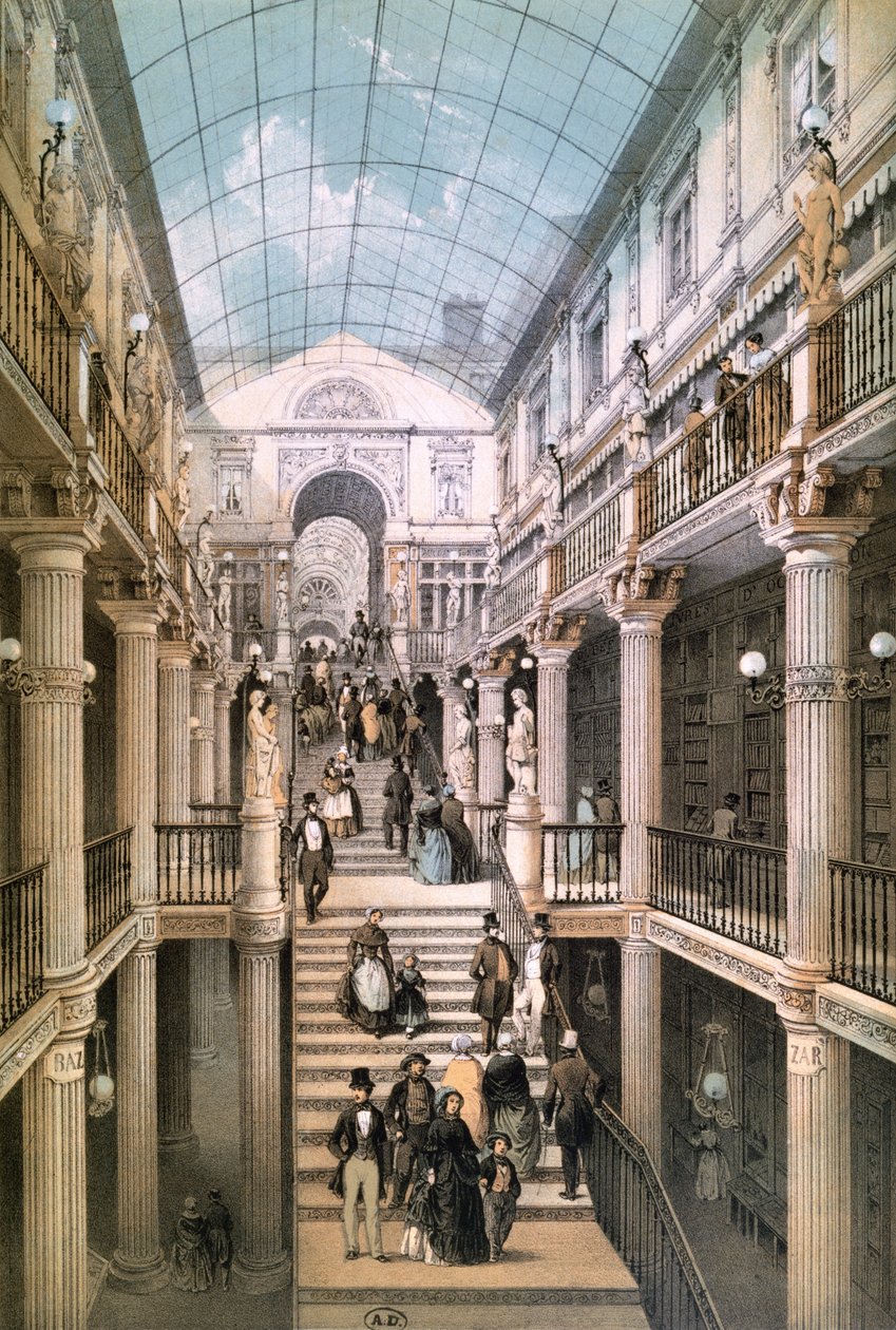 Passagen Pommeraye i Nantes, ca. 1843 af Felix after Benoist