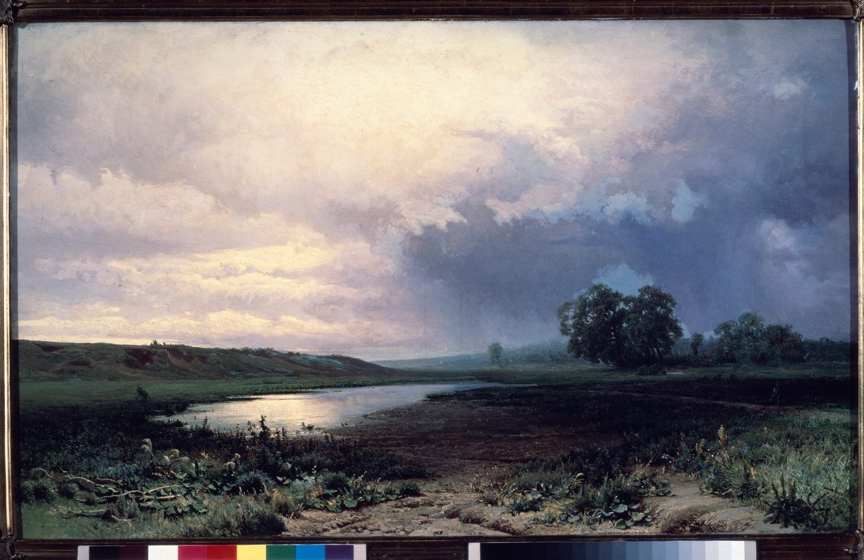 Prairies inondees (oversvømmet eng) - Peinture de Fyodor Alexandrovich Vasilyev (Feodor Alexandrovich, Fiodor Alexandrovitch Vassiliev) (1850-1873), huile sur toile af Feodor Alexandrovich Vassiliev