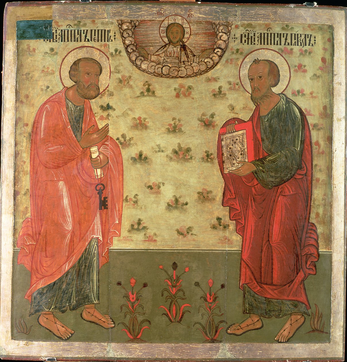 Apostlene Peter og Paulus, 1708 (tempera på gesso) af Feoktist Klimentov