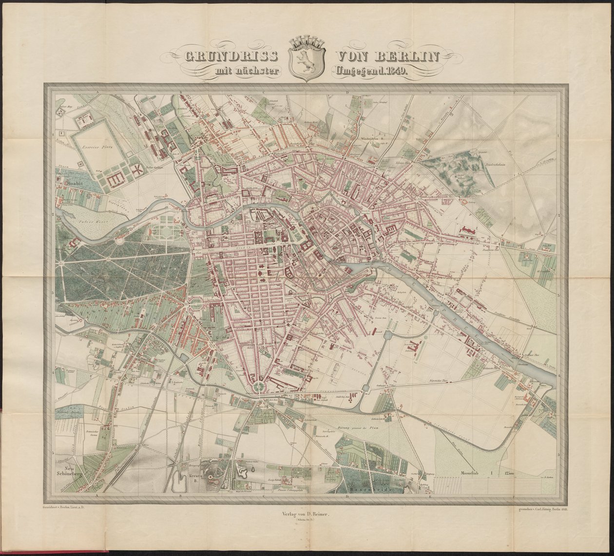 Grundplan for Berlin med umiddelbar nærhed af Ferdinand Böhm