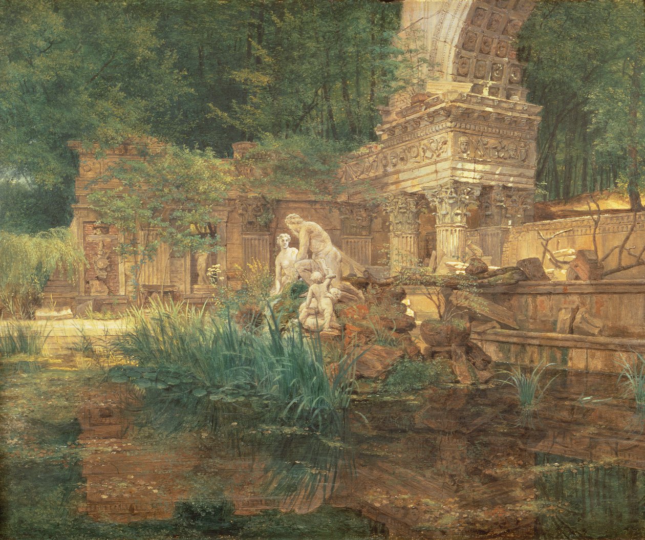 De romerske ruiner i haverne ved Schönbrunn Slot af Ferdinand Georg Waldmuller