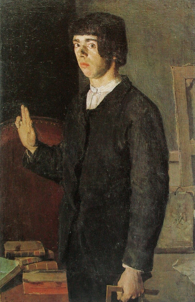 Der Student, Selbstbildnis.nAlternative titler: nTysk: Selbstbildnis: Der Student. af Ferdinand Hodler