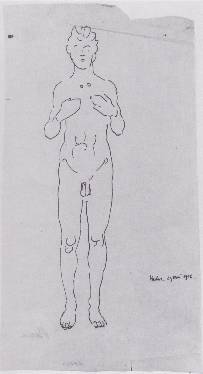 Figurstudie for udsigten til uendelig IIIn. af Ferdinand Hodler