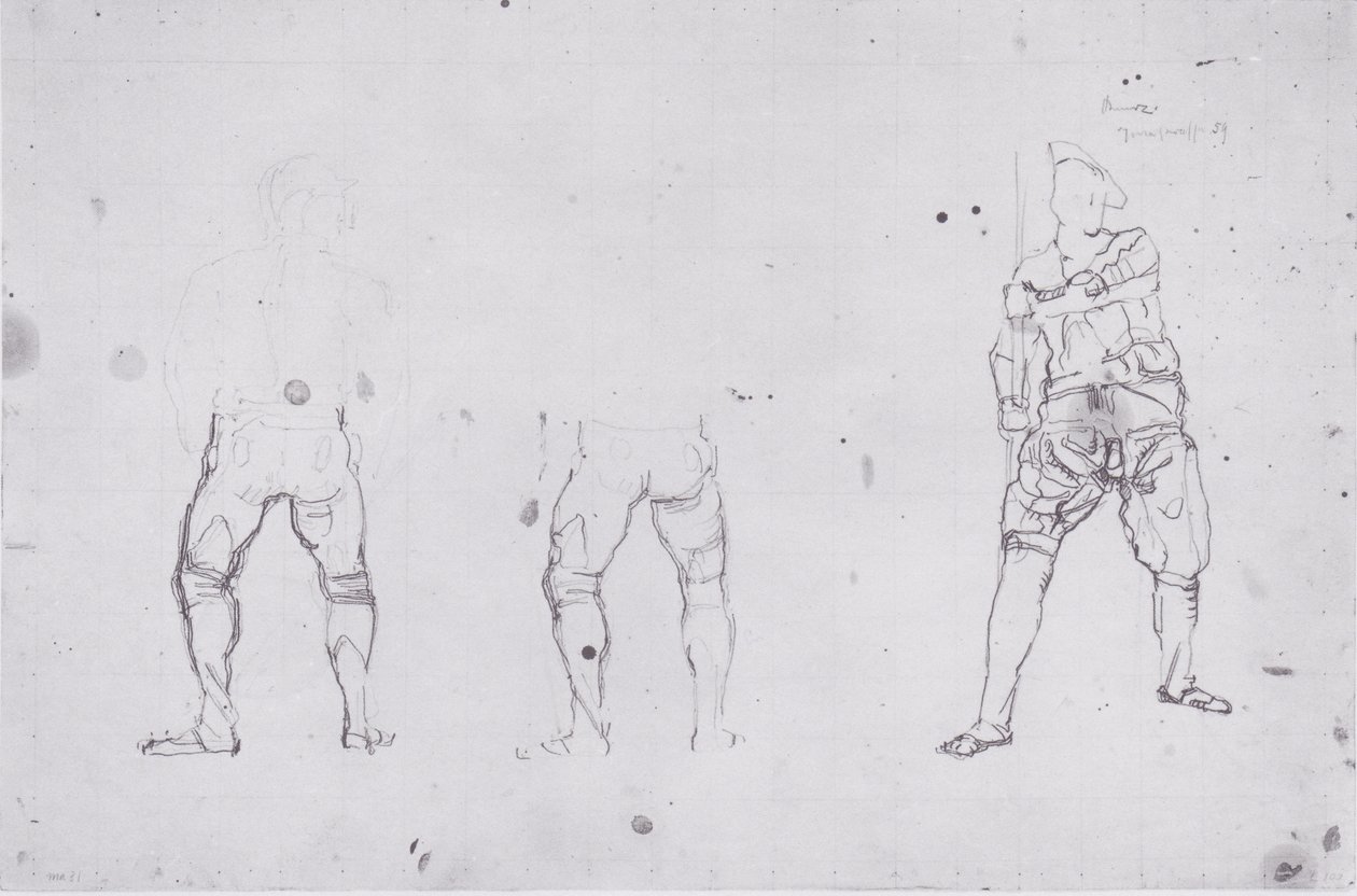 Krigerfigurer bagfra og forfra af Ferdinand Hodler