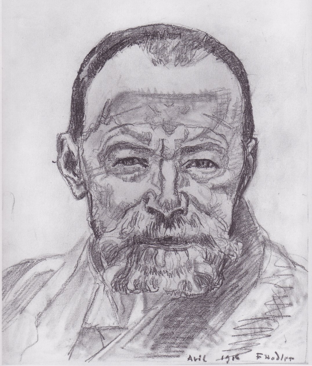 Selvportrætstudier. af Ferdinand Hodler