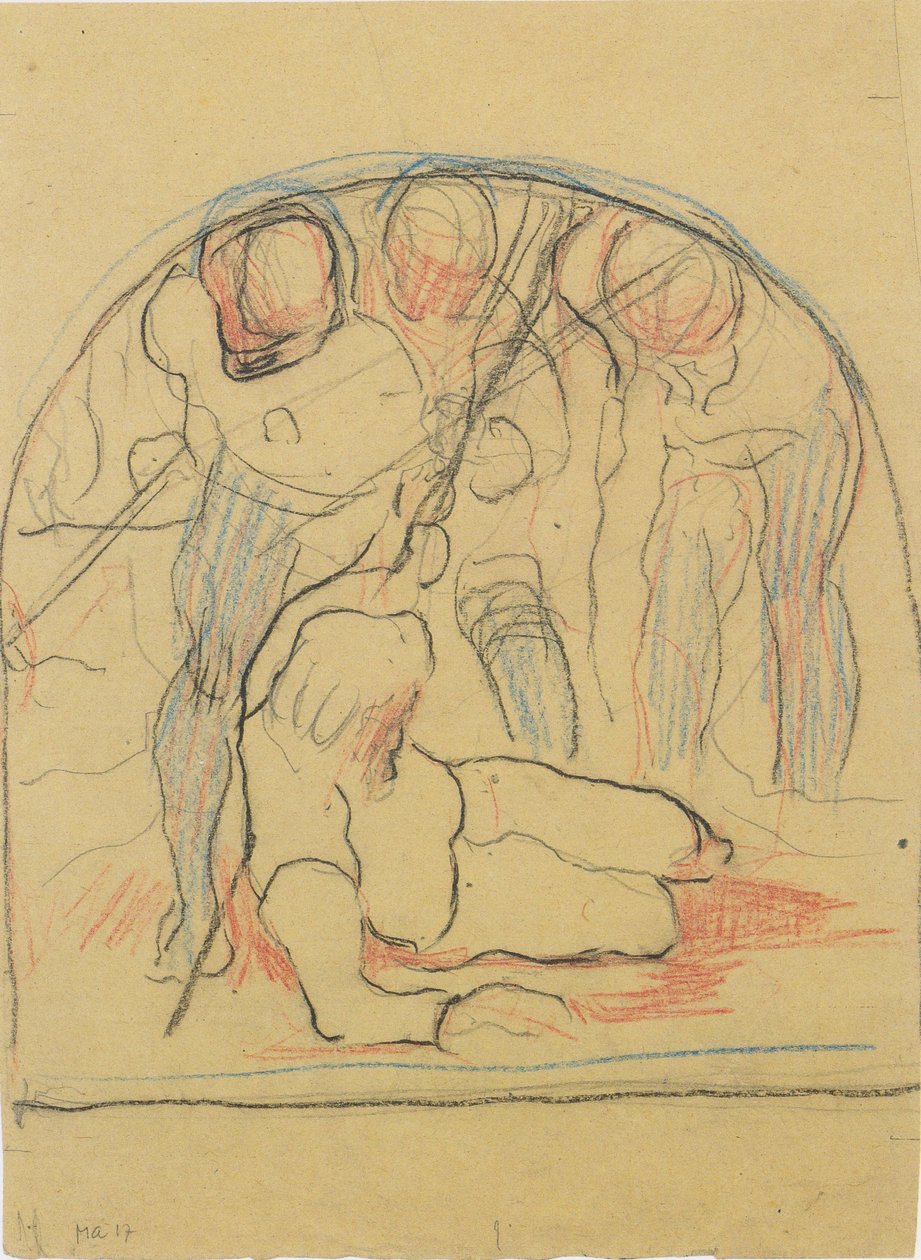 Dødende flagmand af Ferdinand Hodler