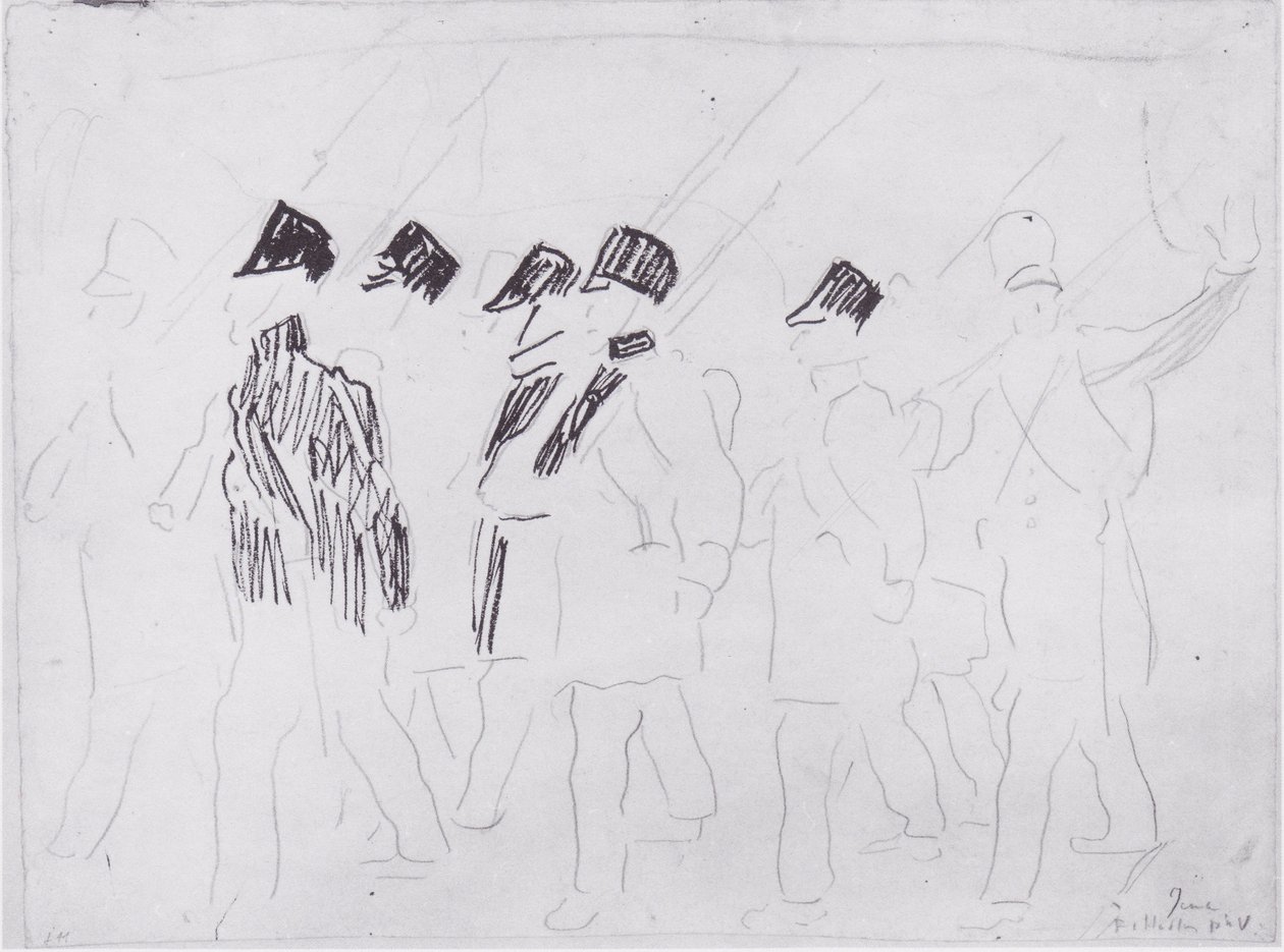 Afgående soldater 2 af Ferdinand Hodler