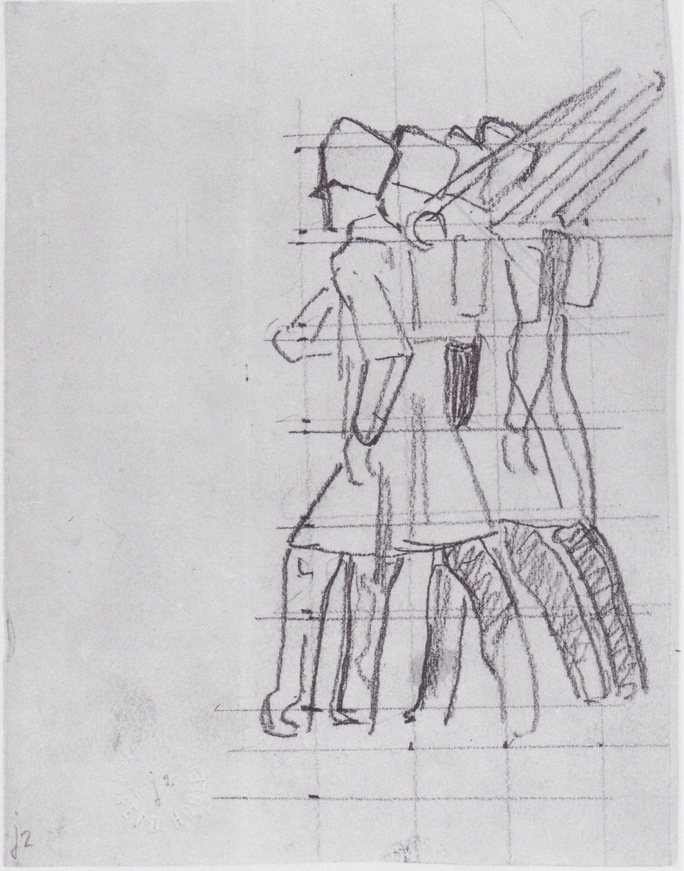 Afgående soldater 3 af Ferdinand Hodler