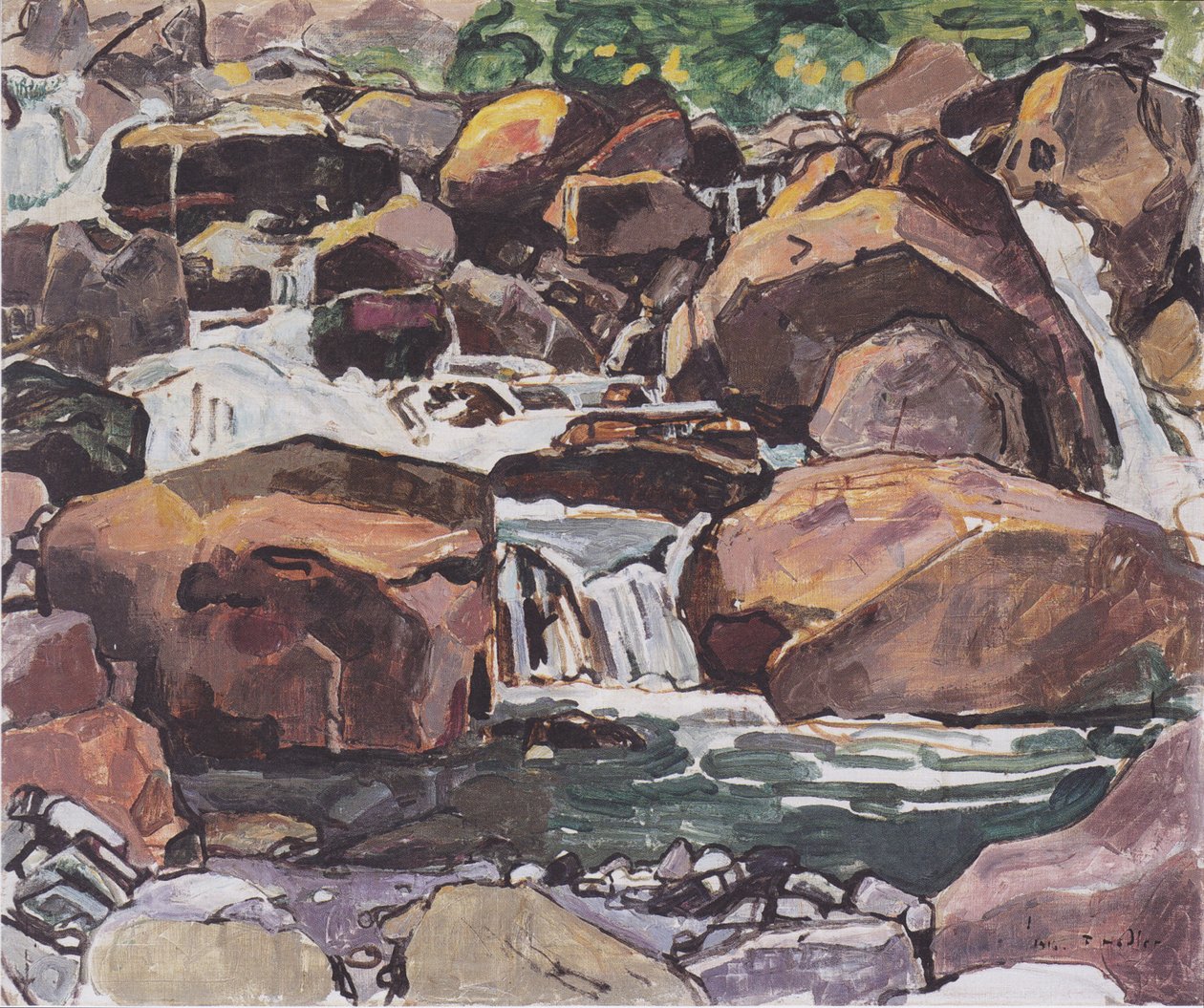 Bjergbæk nær Champéry af Ferdinand Hodler