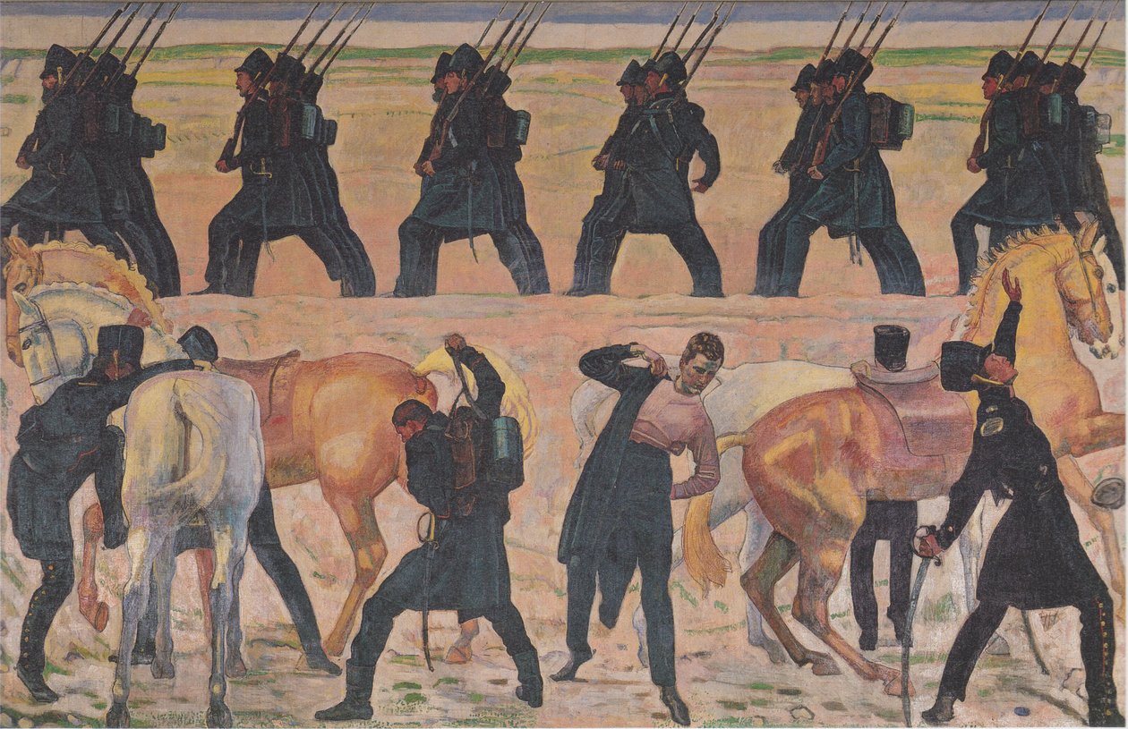 Tyske studerendes afgang i frihedskrigen 1813 af Ferdinand Hodler