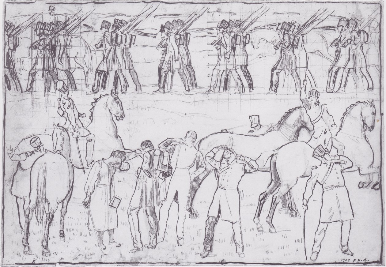 Tyske studerendes afgang i frihedskrigen 1813 af Ferdinand Hodler