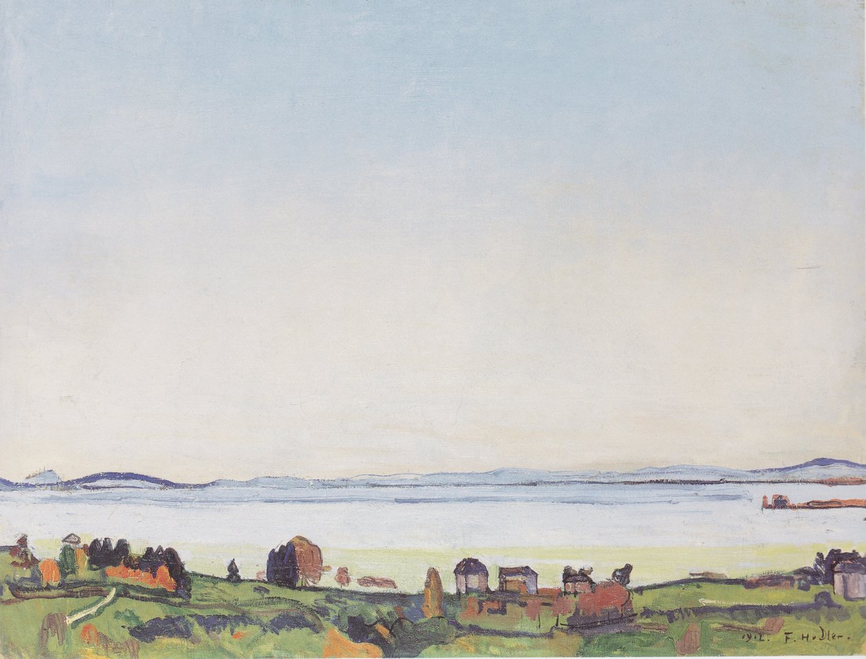 Genevesøen fra Lausanne af Ferdinand Hodler