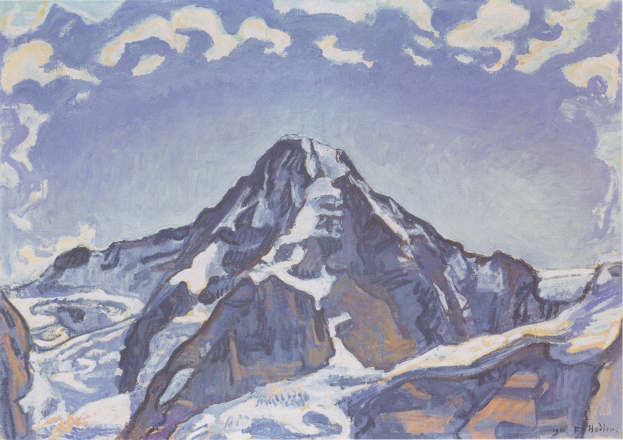Munken med skyer af Ferdinand Hodler