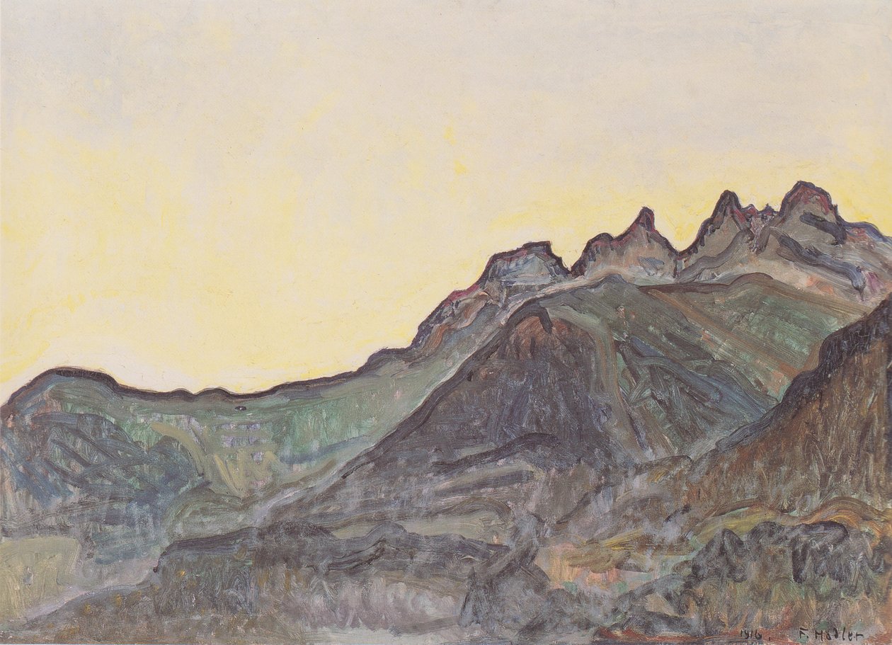 Die Dents du Midi af Ferdinand Hodler