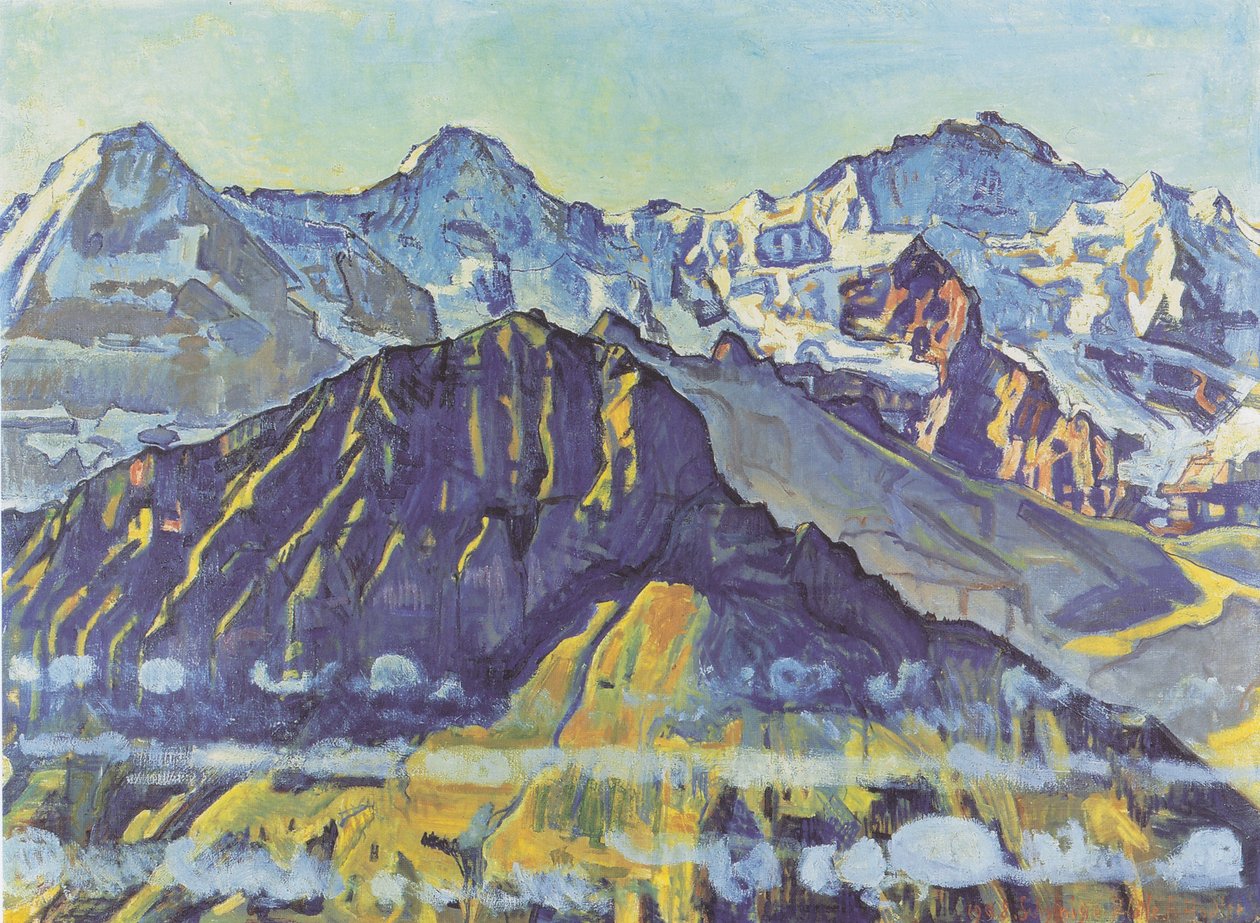 Eiger, Mönch og Jungfrau i morgensolen af Ferdinand Hodler