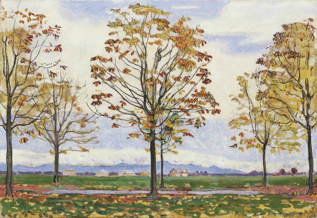 Kastanienallee nær Biberist af Ferdinand Hodler