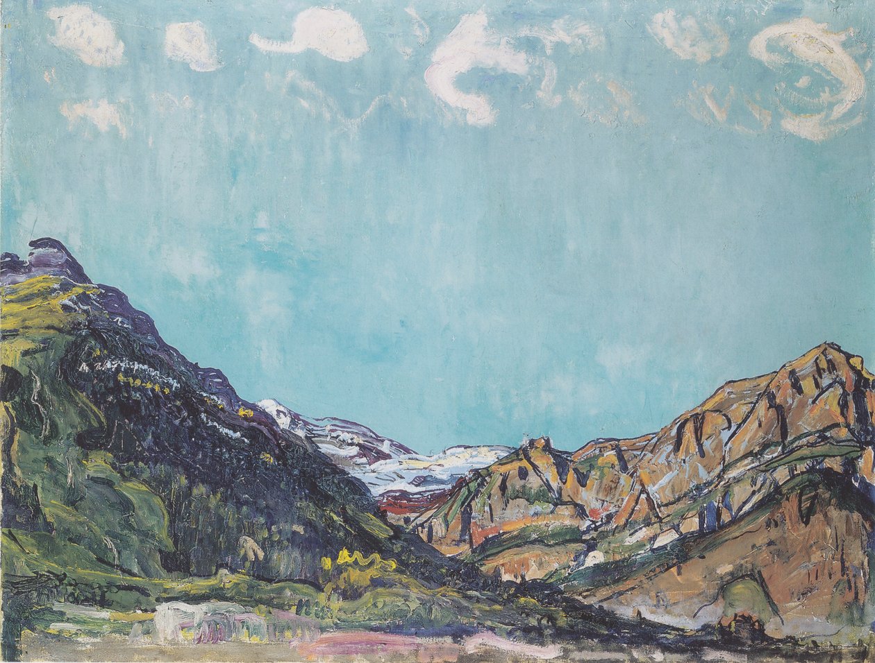 Landskab nær Champéry af Ferdinand Hodler