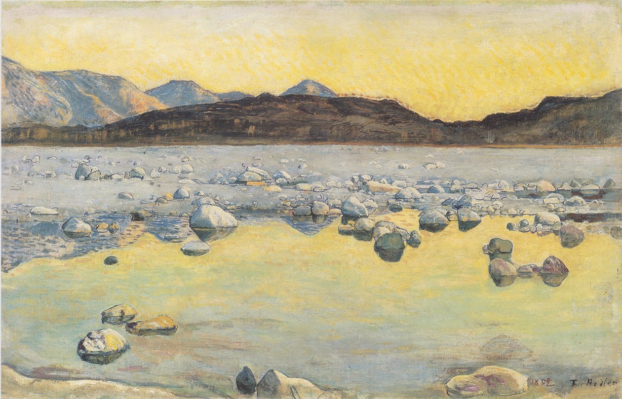 Maggia Delta før solopgang af Ferdinand Hodler
