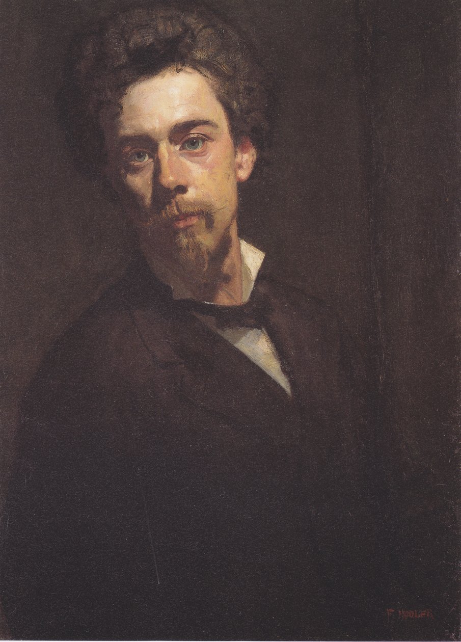 Selvportræt med stand-up krave af Ferdinand Hodler