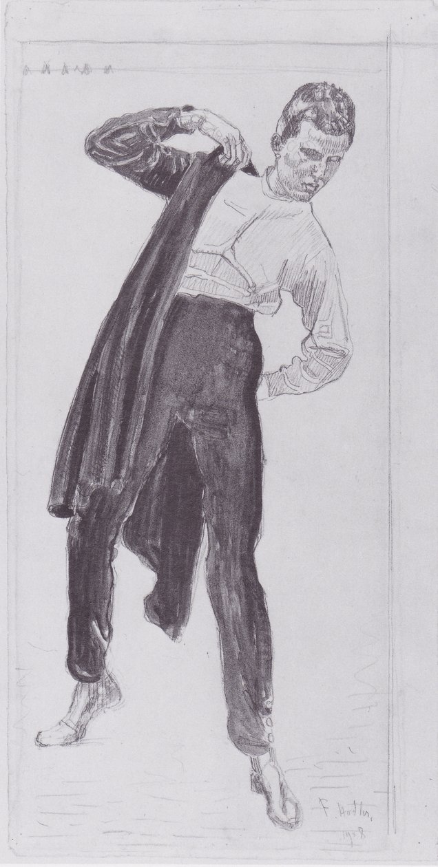 Student tager sin tunika på af Ferdinand Hodler