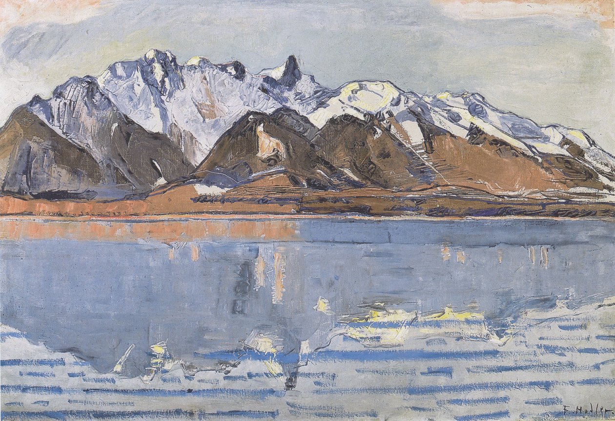 Thun -søen med Stockhorn -kæden af Ferdinand Hodler