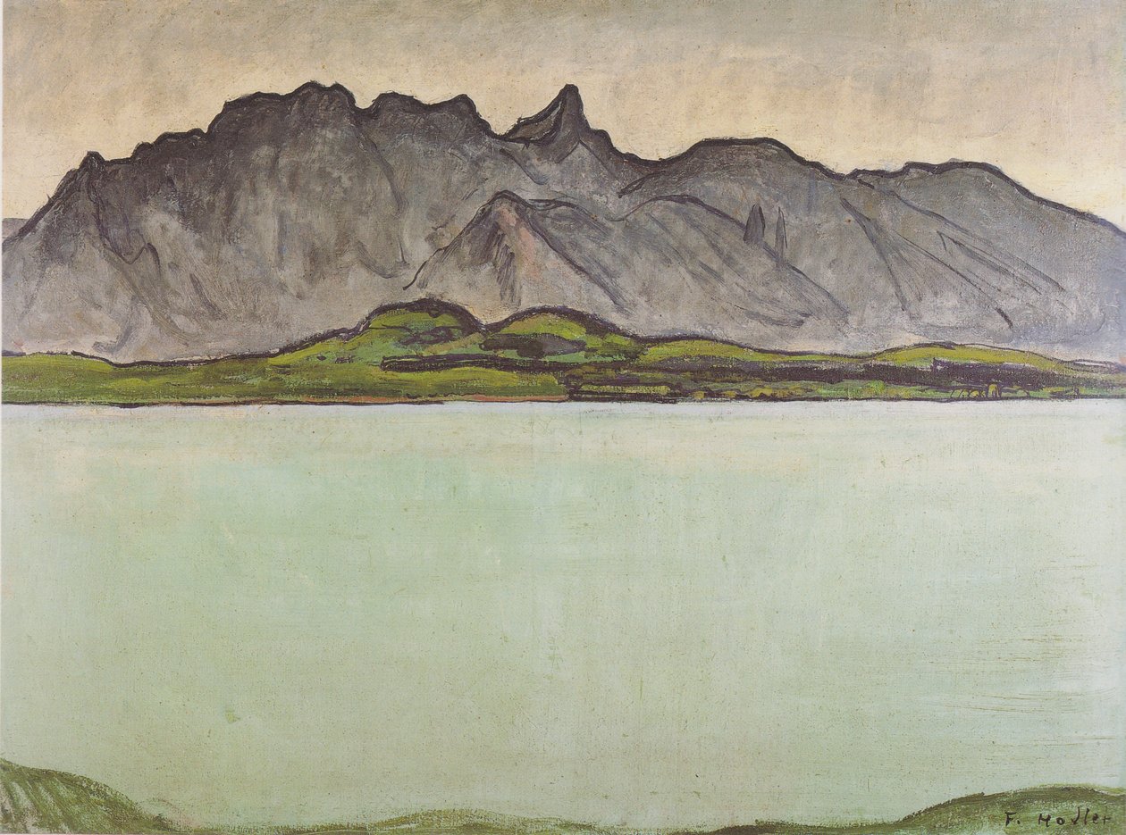 Thun -søen med Stockhorn -kæden af Ferdinand Hodler