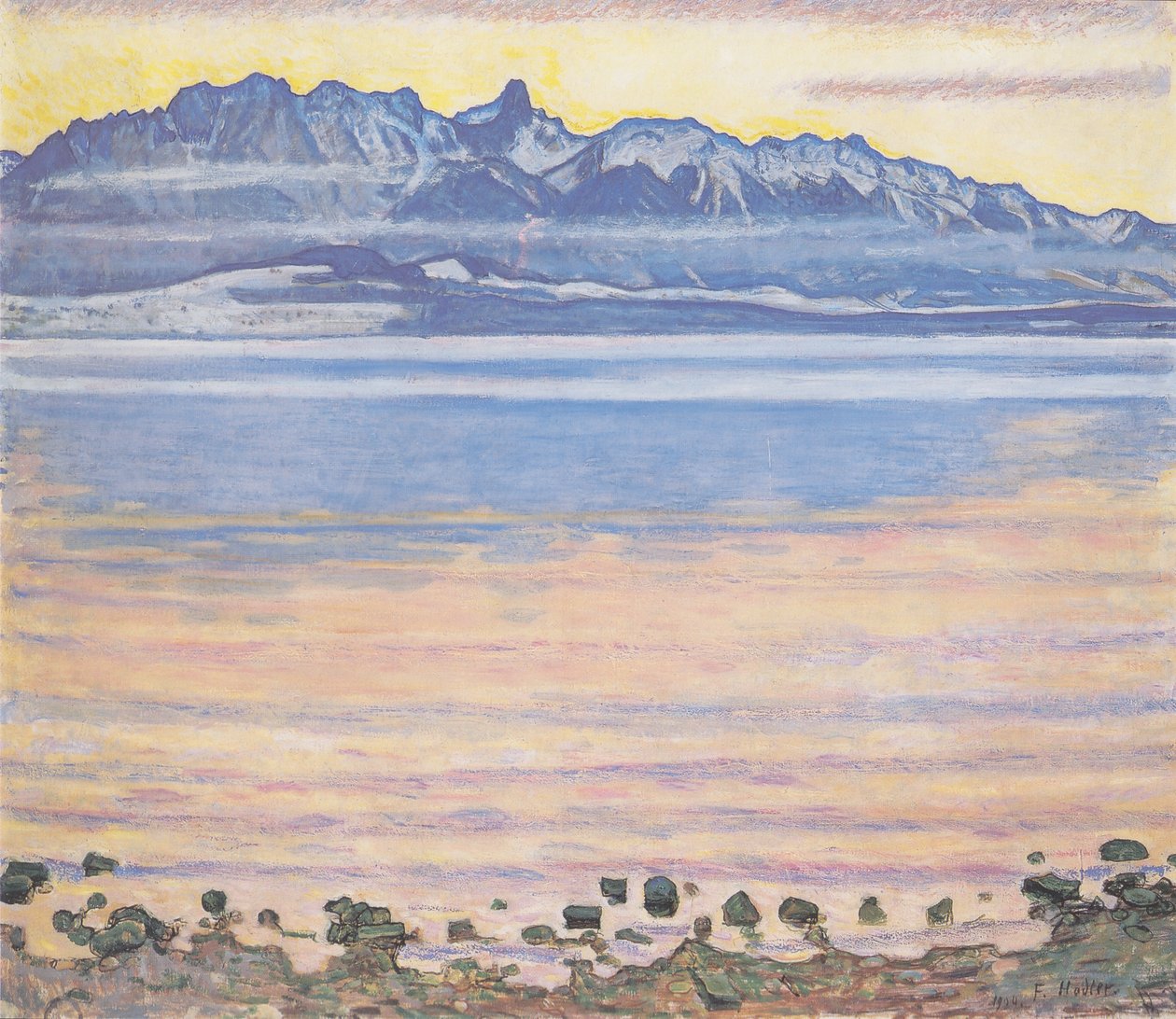 Thun -søen med Stockhorn -kæden af Ferdinand Hodler