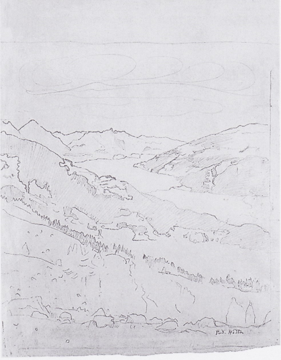 Thun -søen fra stien til Schynigen Platte af Ferdinand Hodler