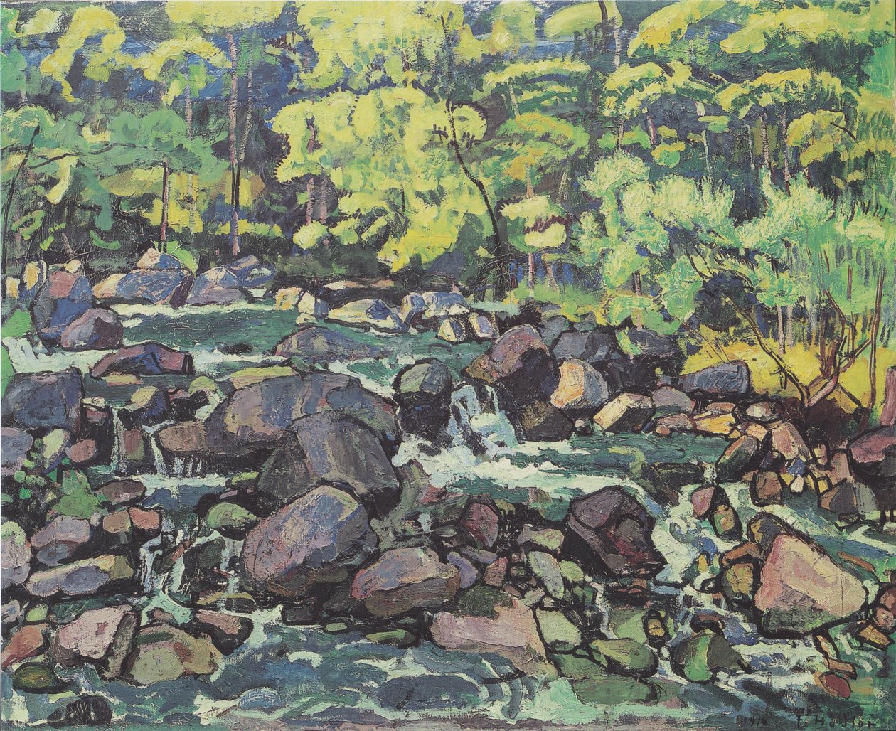 Waldbach nær Champéry af Ferdinand Hodler