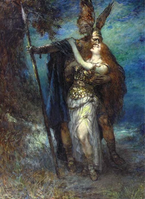 Wotan og Brunhilde af Ferdinand Leeke