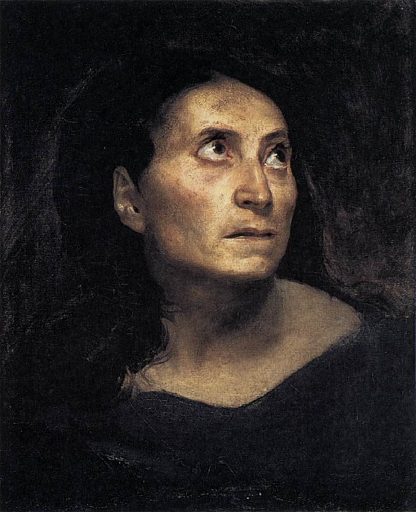 Hoved af en gammel kvinde af Ferdinand Victor Eugene Delacroix