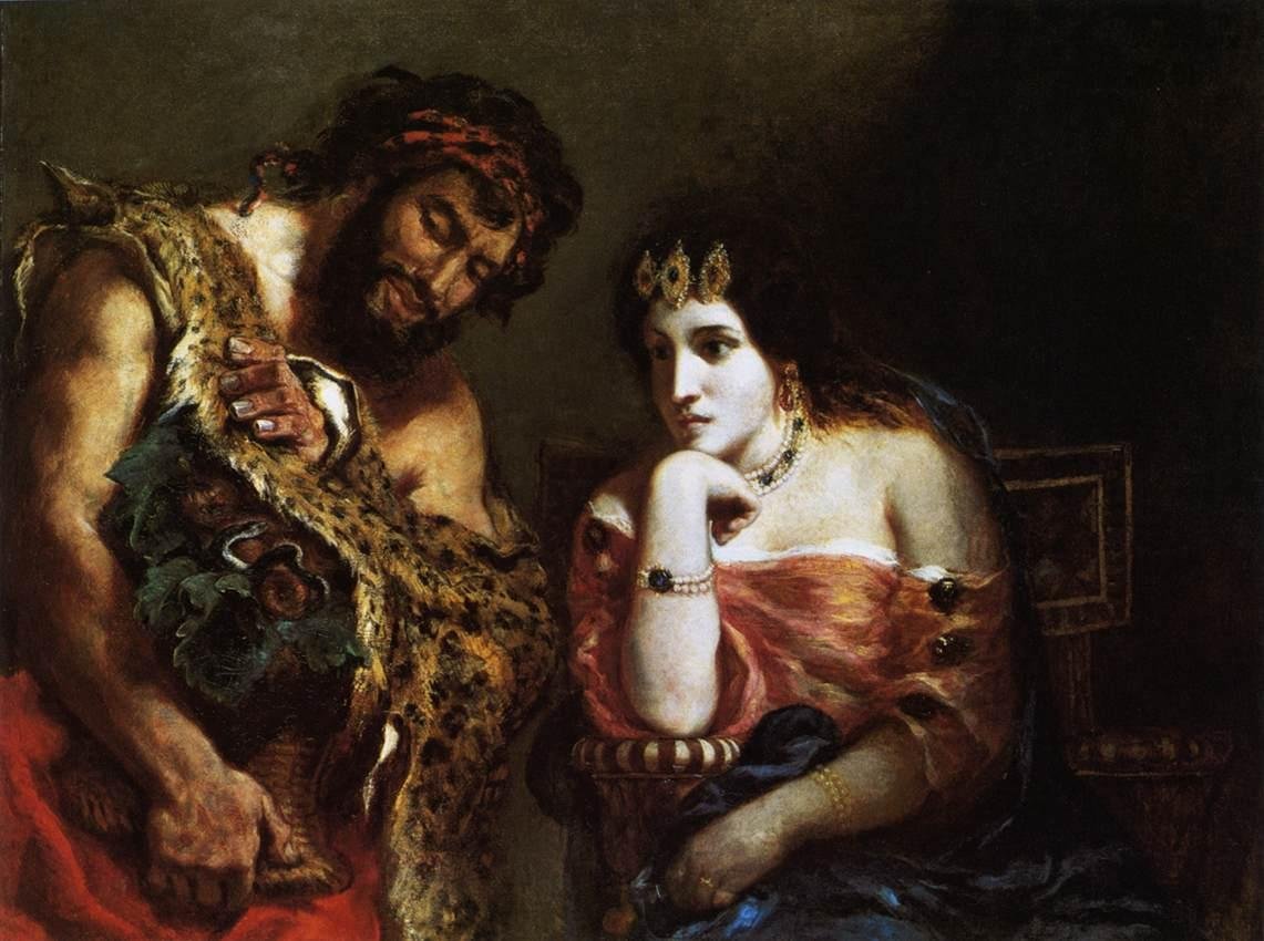 Cleopatra og bonden af Ferdinand Victor Eugene Delacroix
