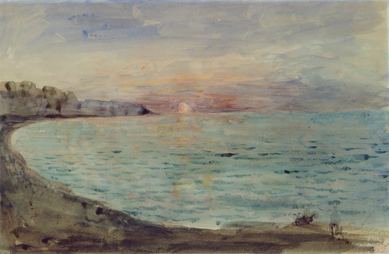Klipper nær Dieppe, 1852-55 af Ferdinand Victor Eugene Delacroix
