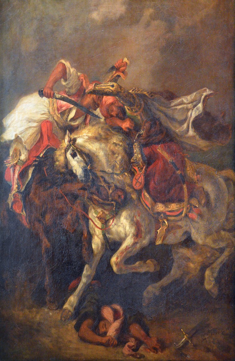 Slaget om giaour og pasha af Ferdinand Victor Eugene Delacroix